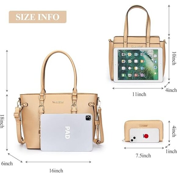 Montana West 3PCS Purses for Women Tote Purse and Wallet Set Shoulder Sa… - Picture 8 of 12